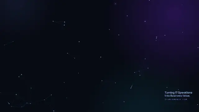 The ITSM Compass animated wallpaper: a slowly moving network of cyan and violet nodes with the logo and slogan